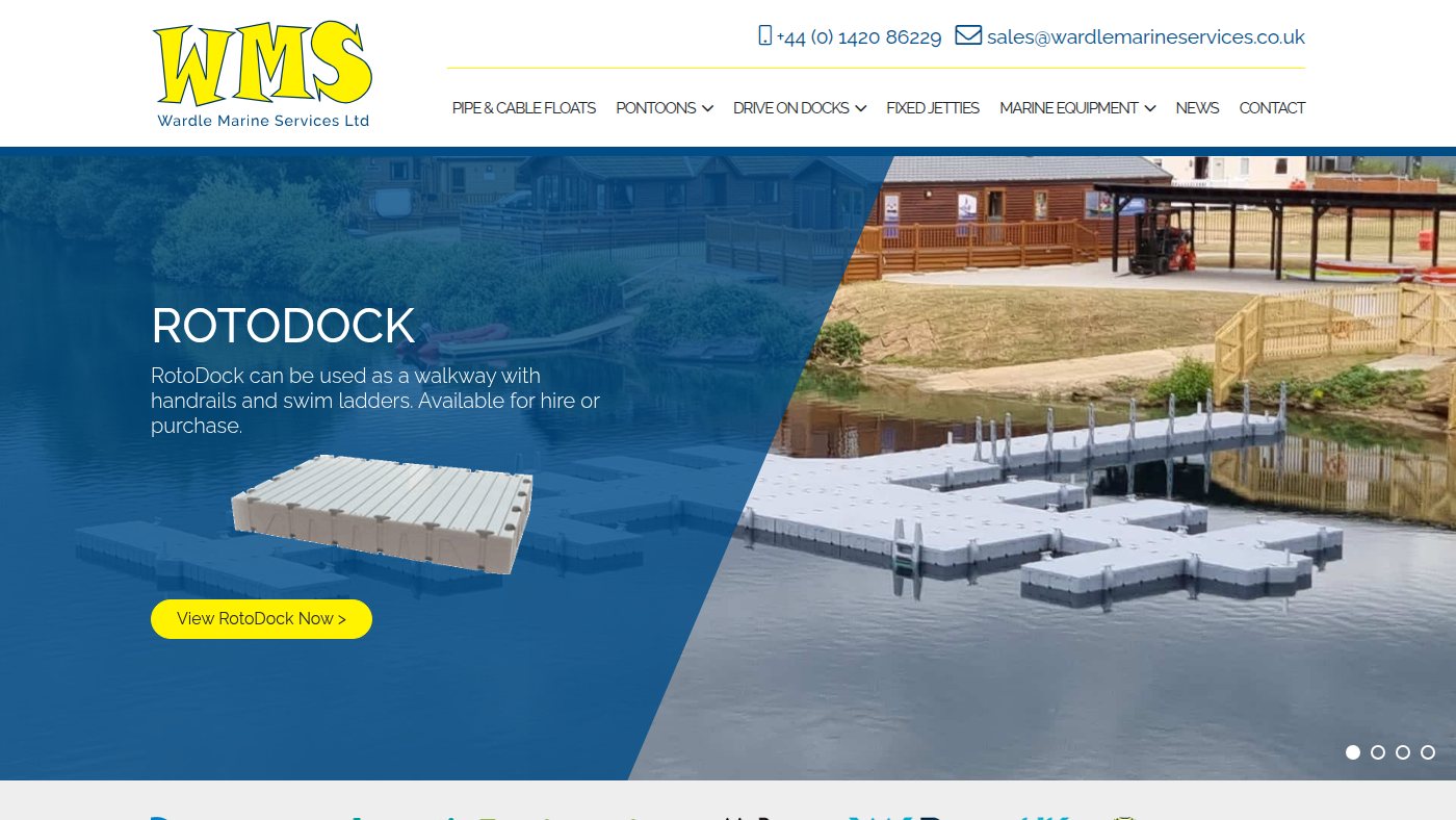 The home page of wardlemarineservices.co.uk