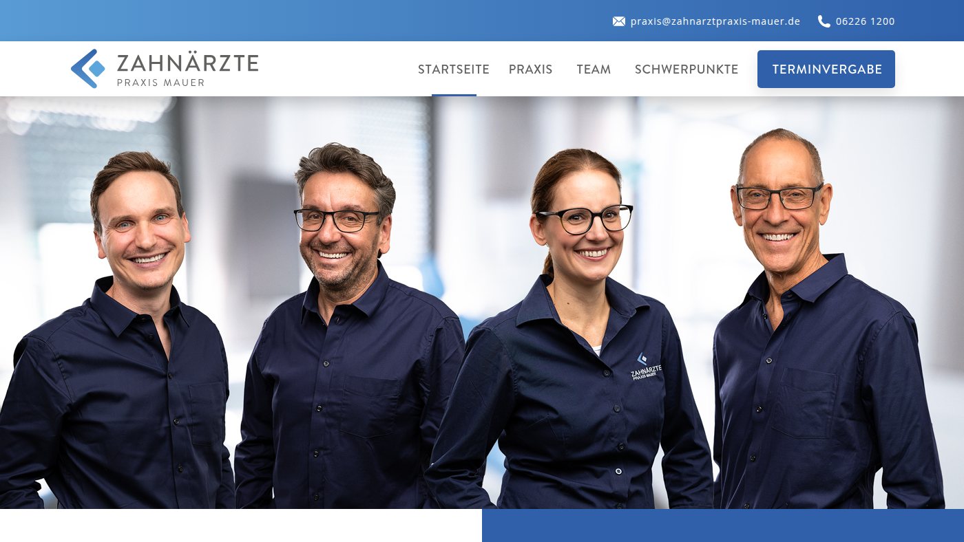 The home page of zahnarztpraxis-mauer.de