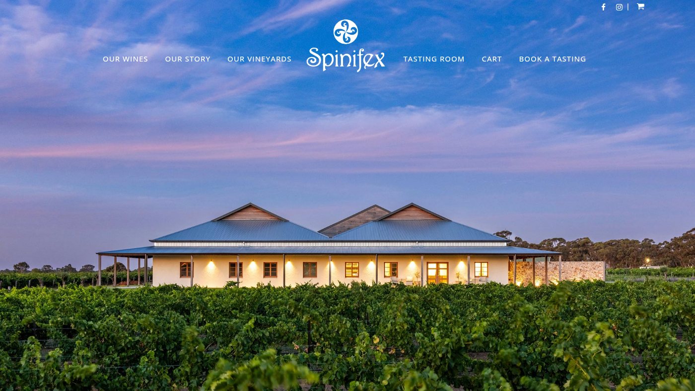 The home page of spinifexwines.com.au