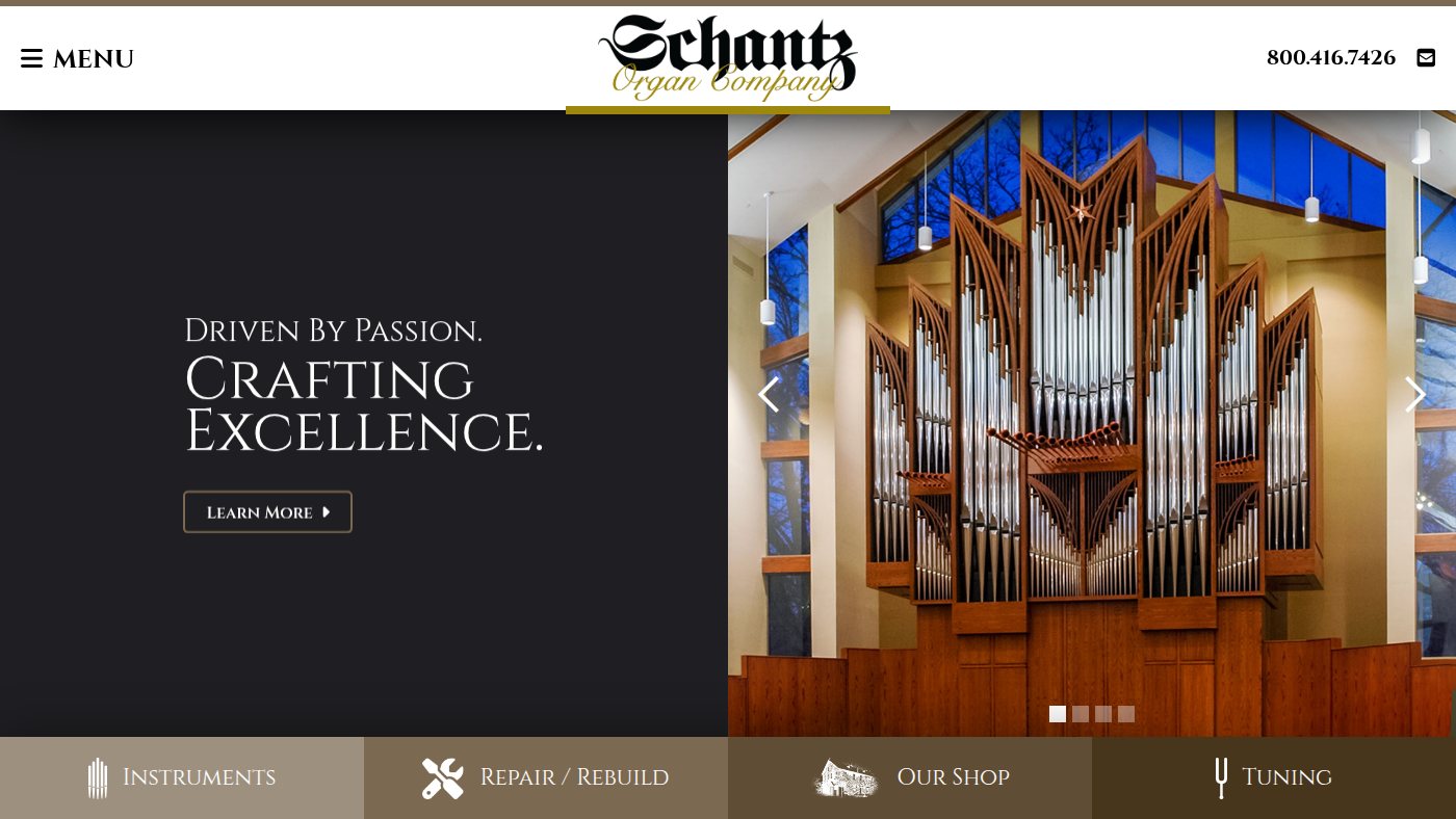 The home page of schantzorgan.com