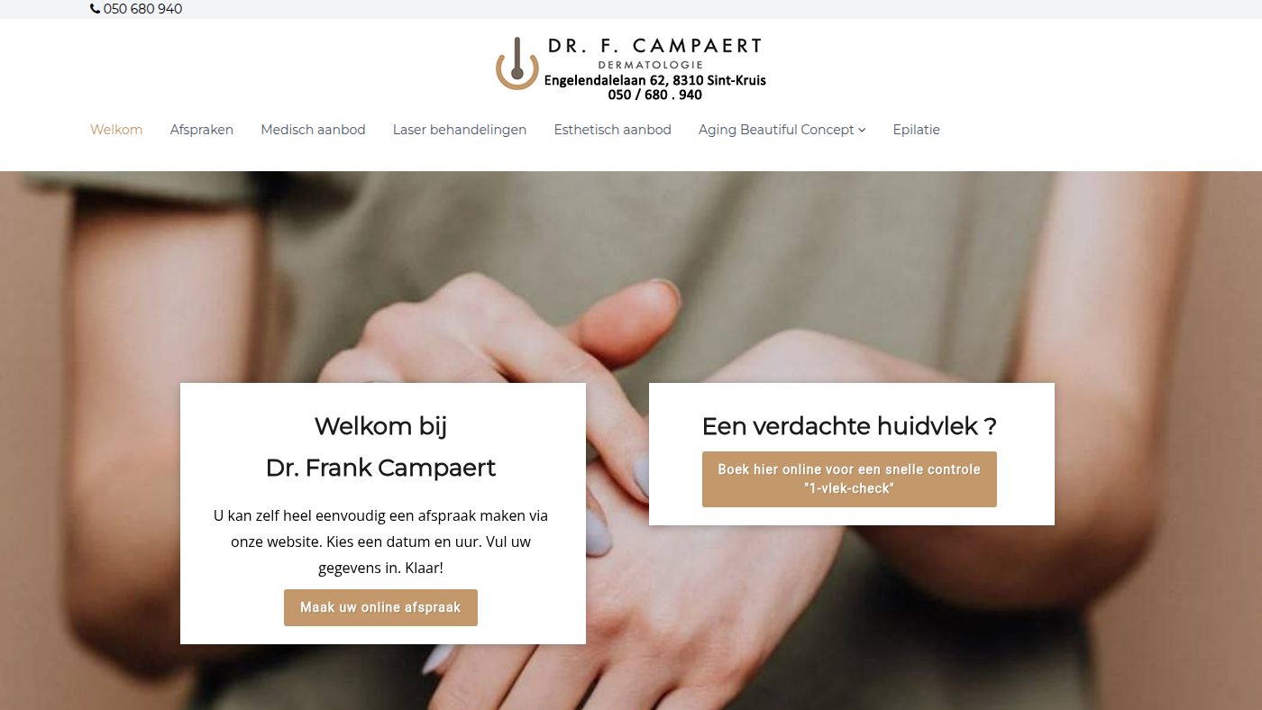 The home page of doktercampaert.be