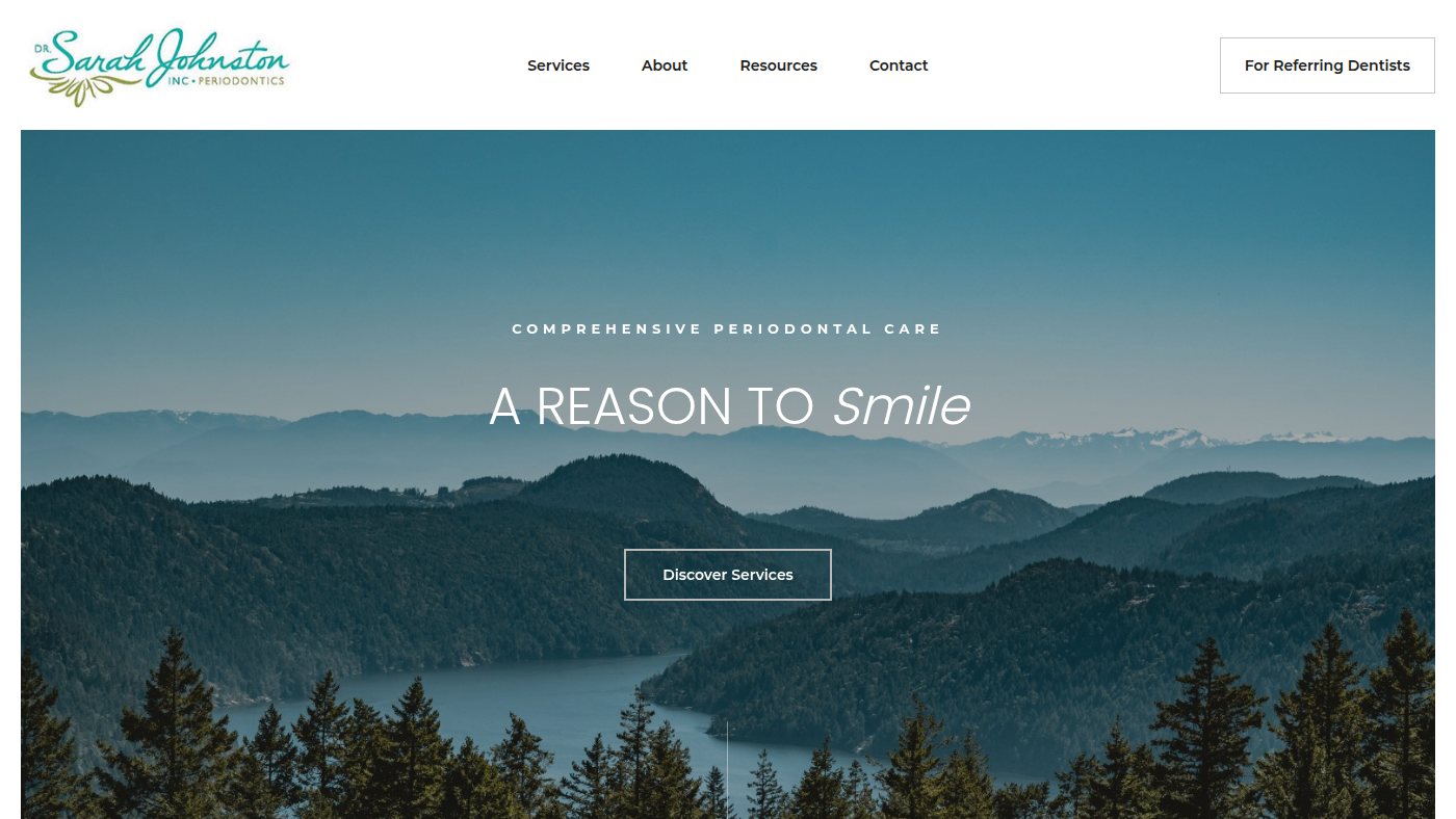 The home page of comoxvalleyperiodontist.ca