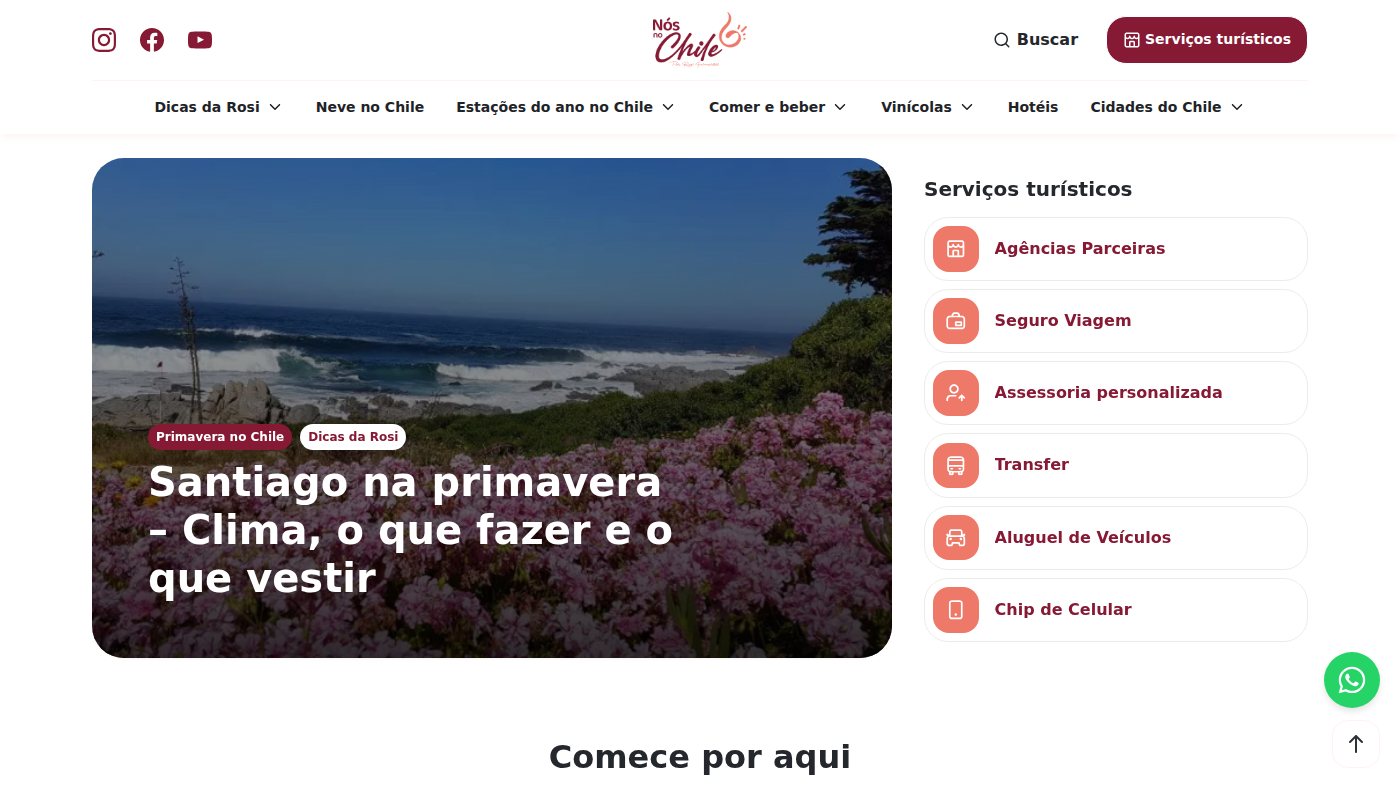 The home page of nosnochile.com.br