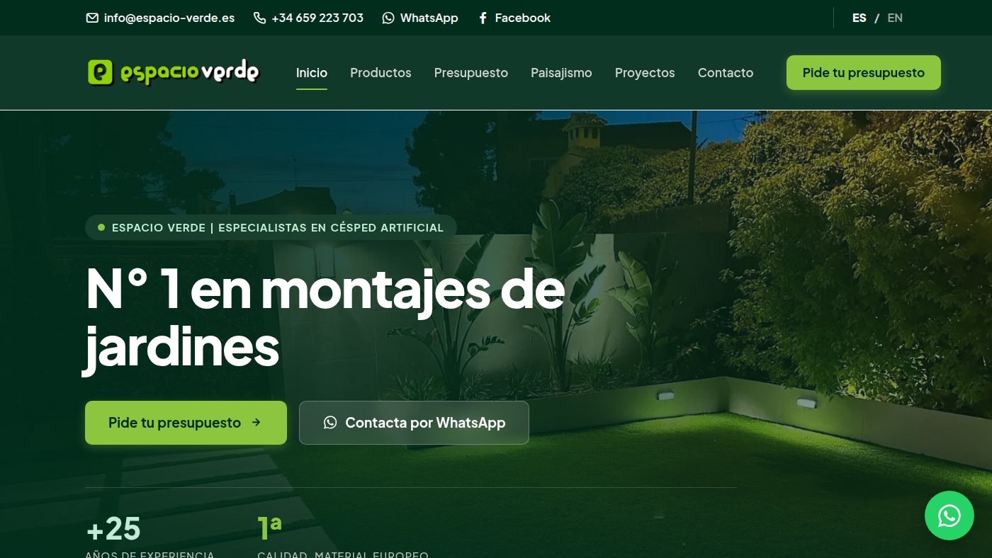 The home page of espacio-verde.es