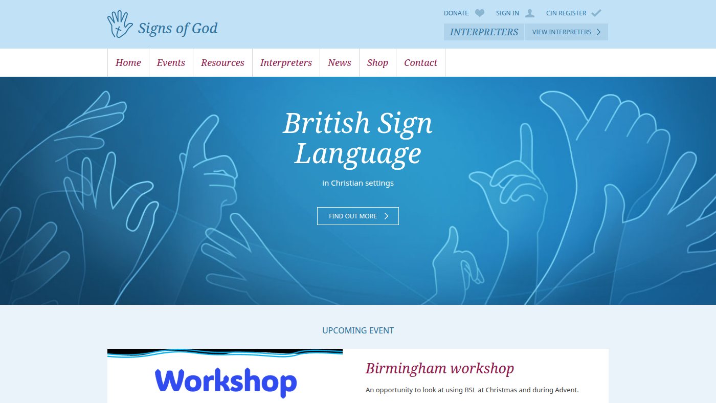 The home page of signsofgod.org.uk