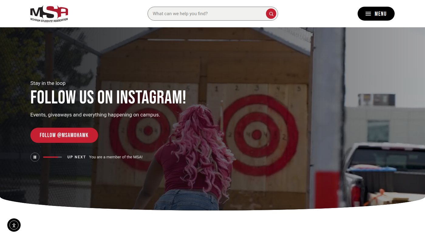 The home page of mohawkstudents.ca