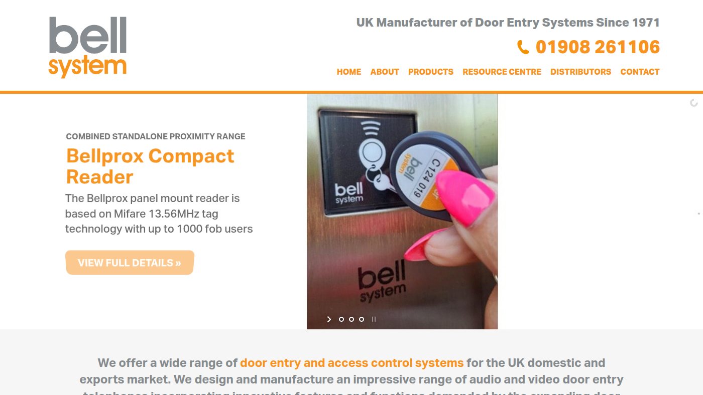 The home page of bellsystem.co.uk