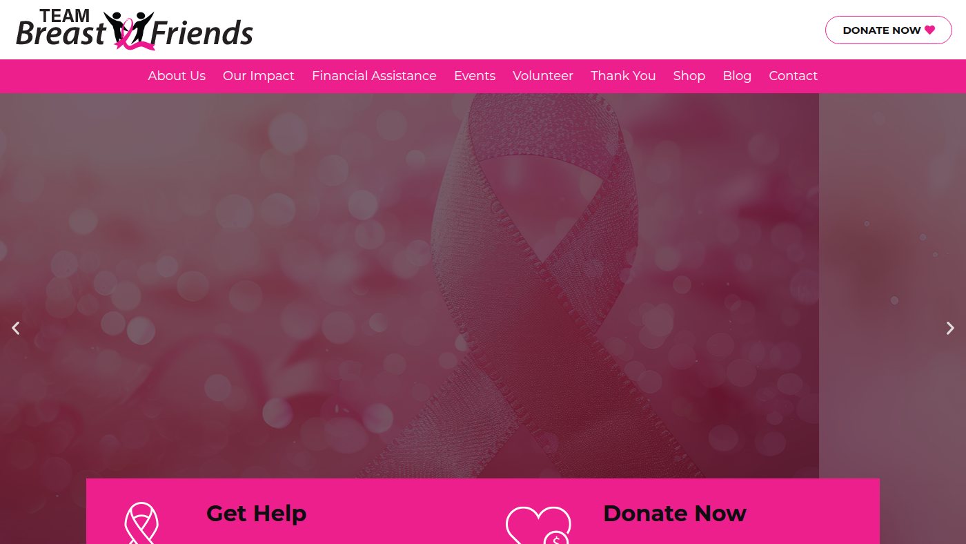 The home page of teambreastfriends.org