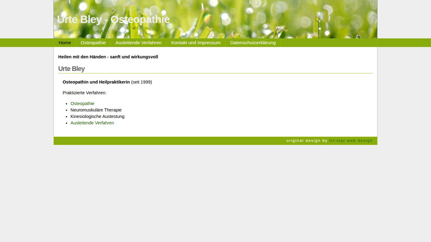 The home page of osteopathie-bley.de