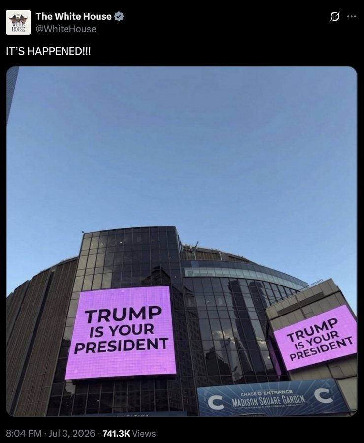 White House spoofs Taylor Swift and Travis Kelce MSG marriage announcement: ‘Trump is your president’