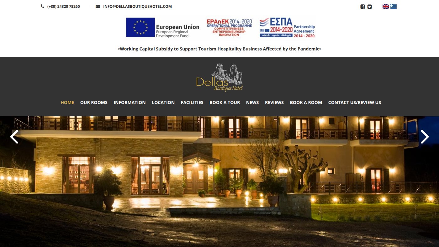 The home page of dellasboutiquehotel.com