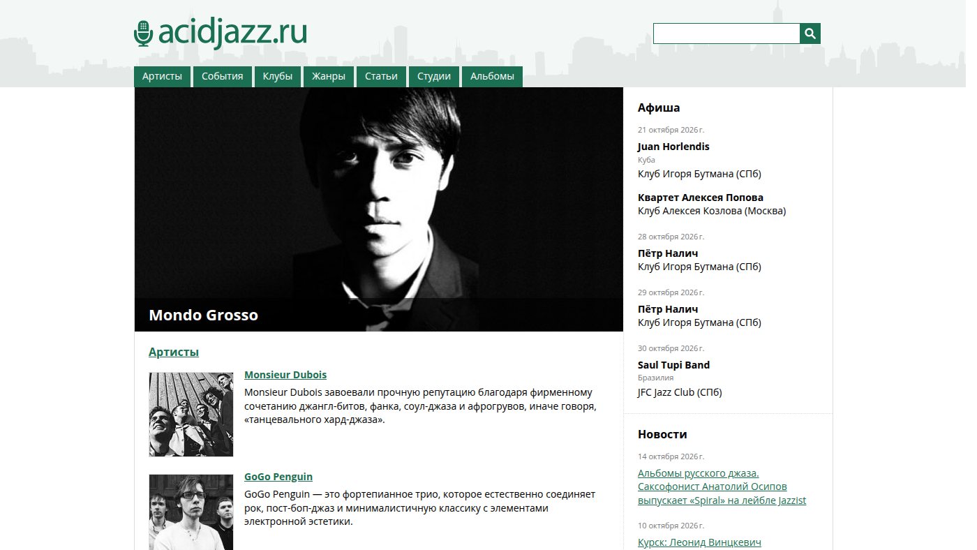The home page of acidjazz.ru