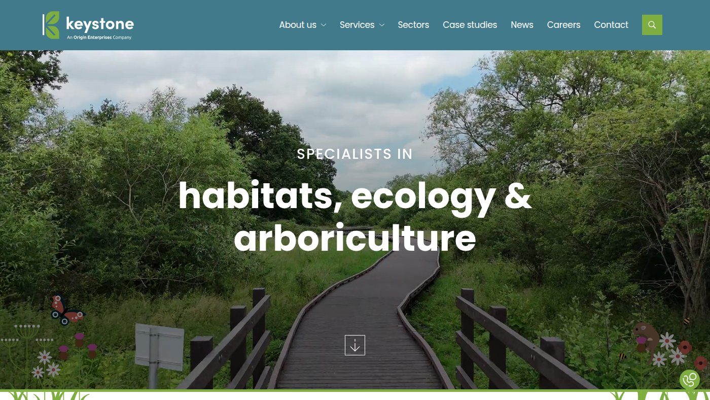 The home page of keyenv.co.uk