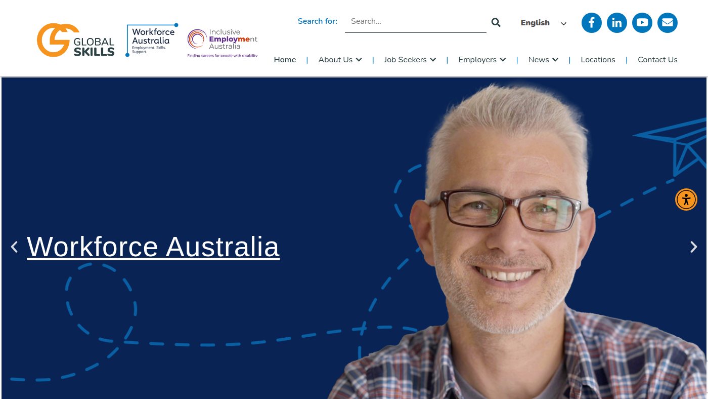 The home page of globalskills.com.au