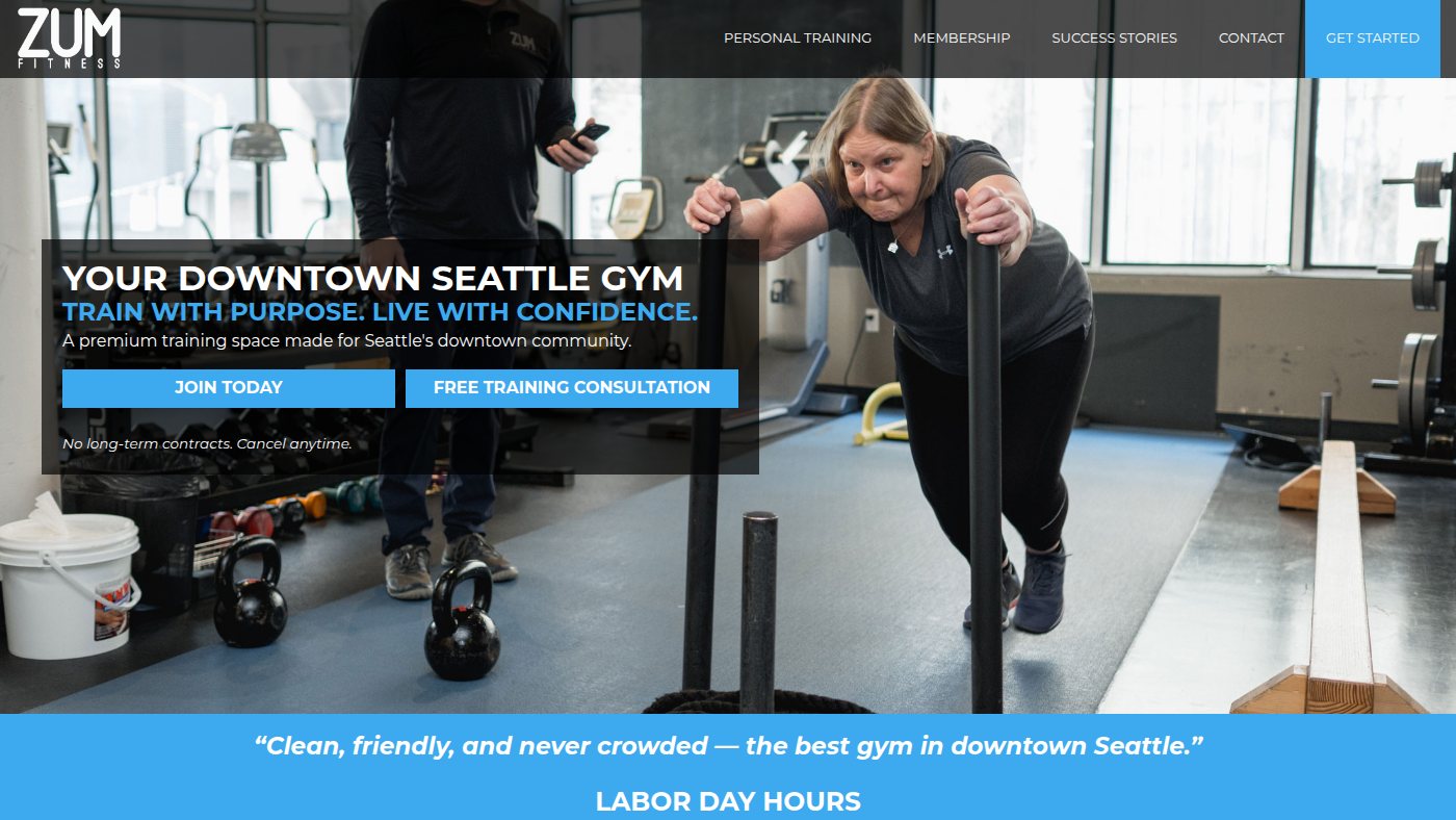 The home page of zumfitness.com