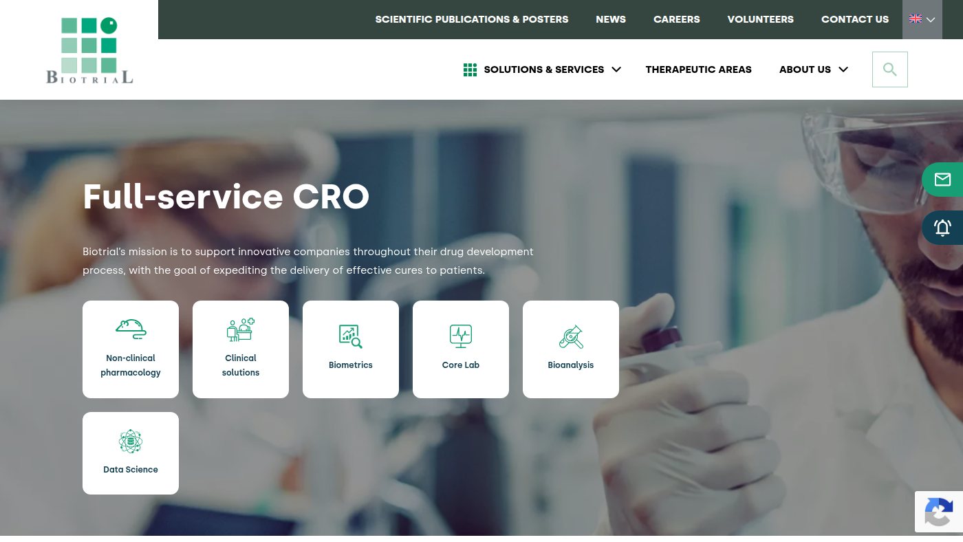 The home page of biotrial.com