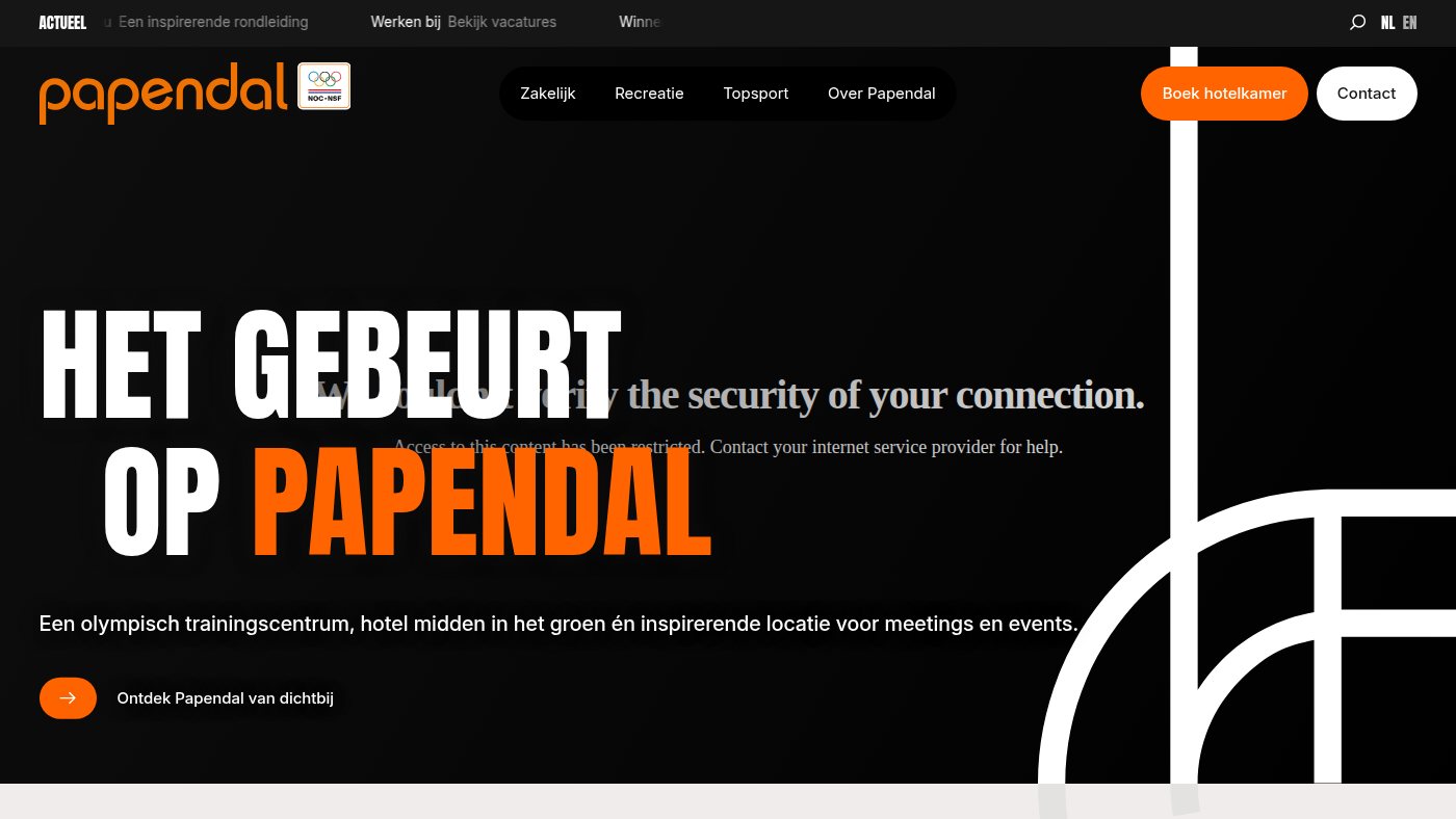 The home page of papendal.nl