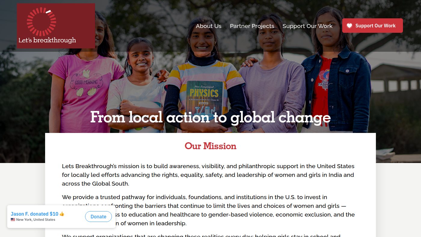 The home page of letsbreakthrough.org