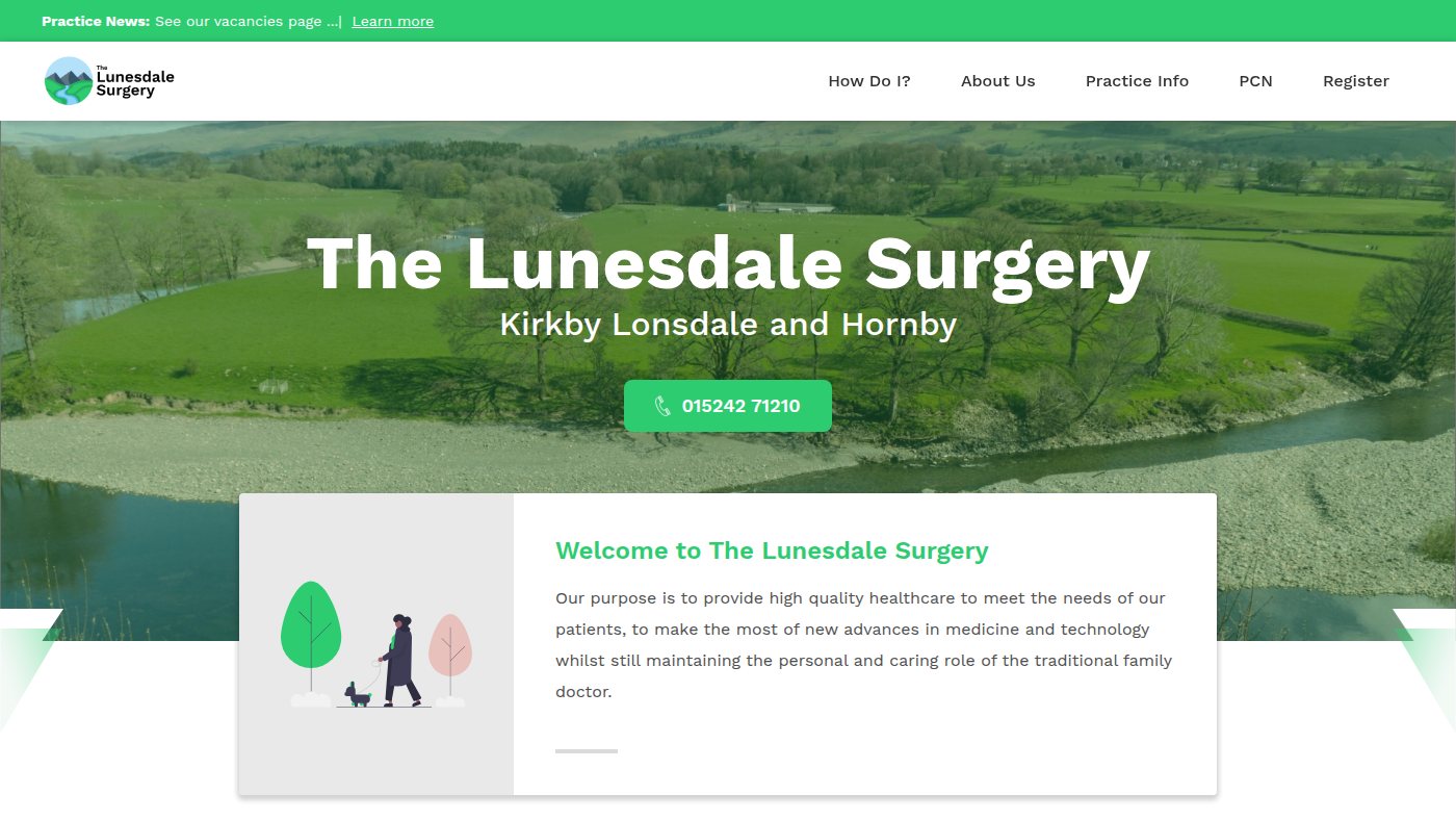 The home page of lunesdalesurgery.co.uk