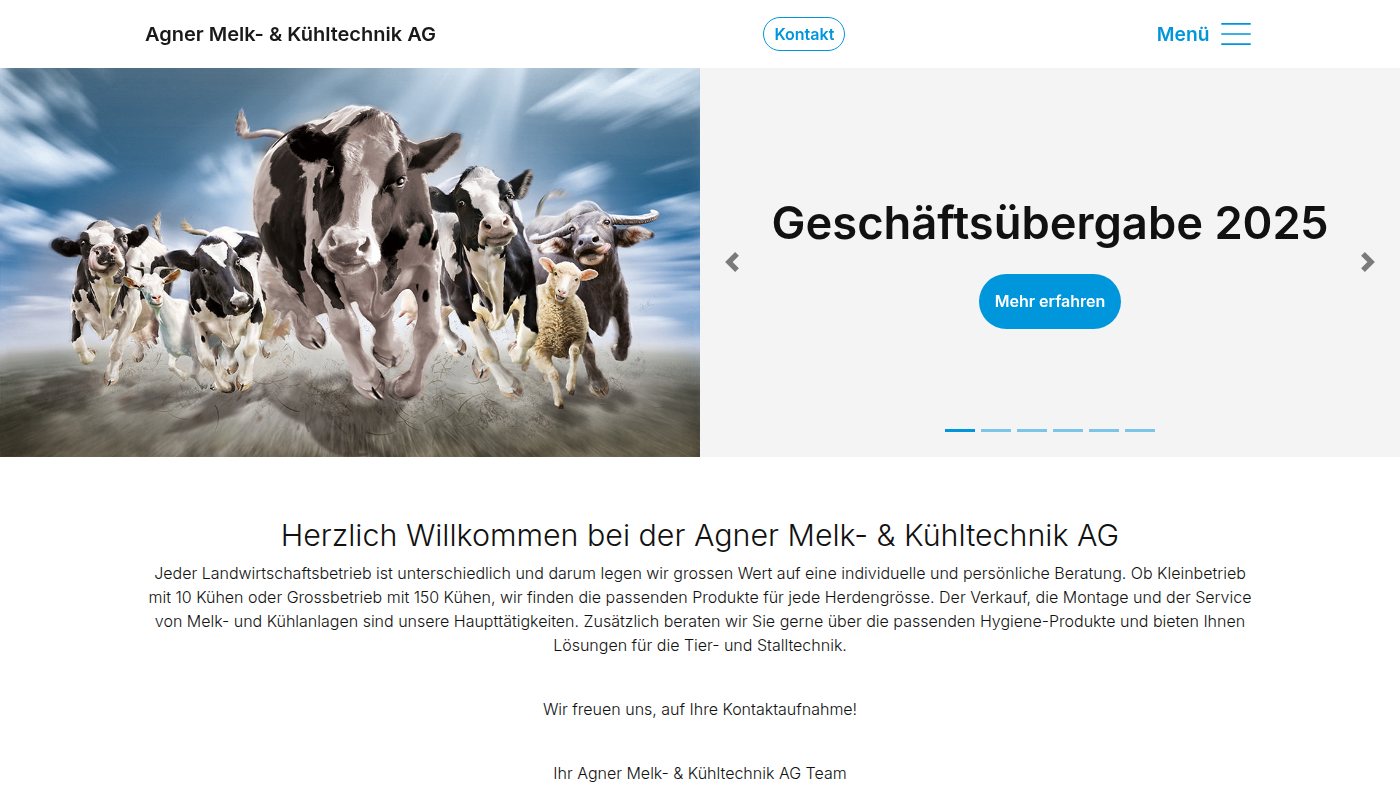 The home page of agner-fachzentrum.ch