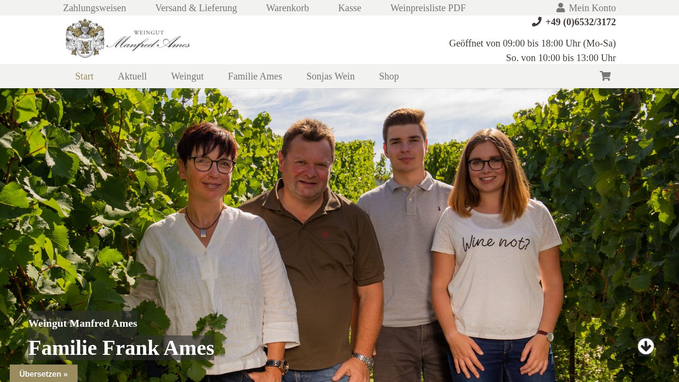 The home page of weingut-ames.de
