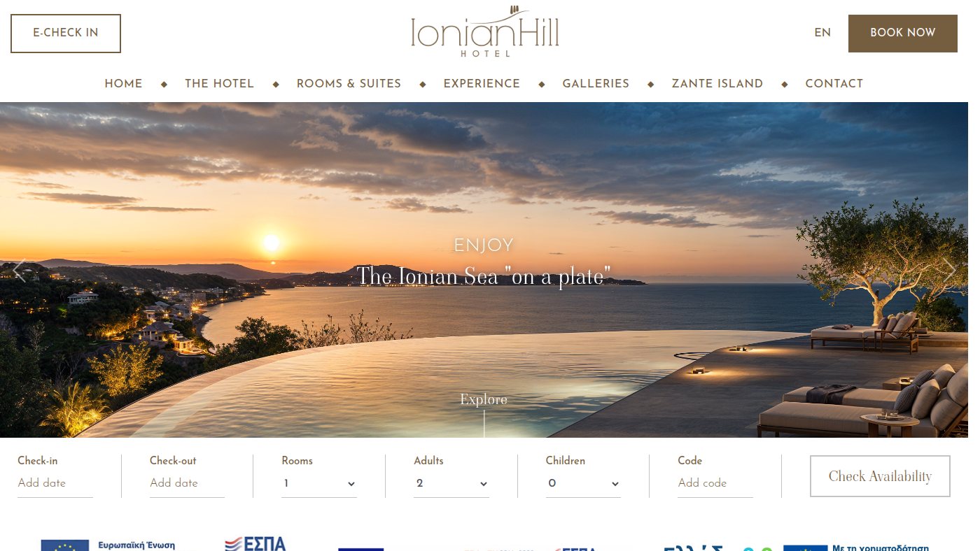 The home page of ionianhillhotel.com