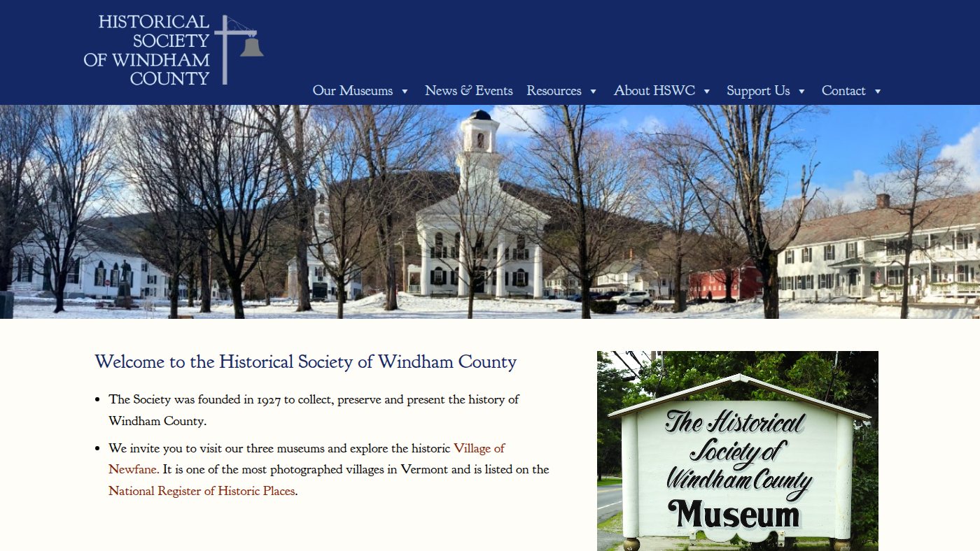 The home page of historicalsocietyofwindhamcounty.org