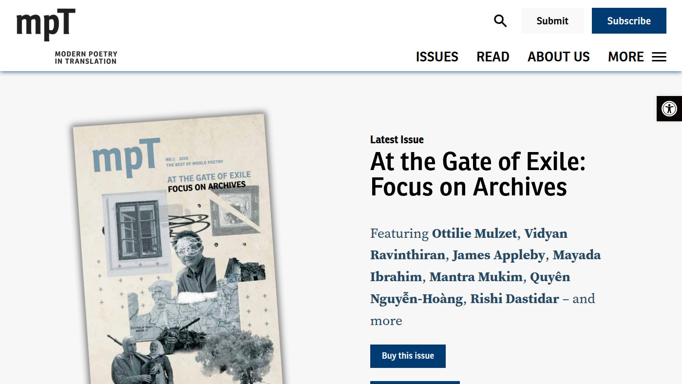The home page of modernpoetryintranslation.com