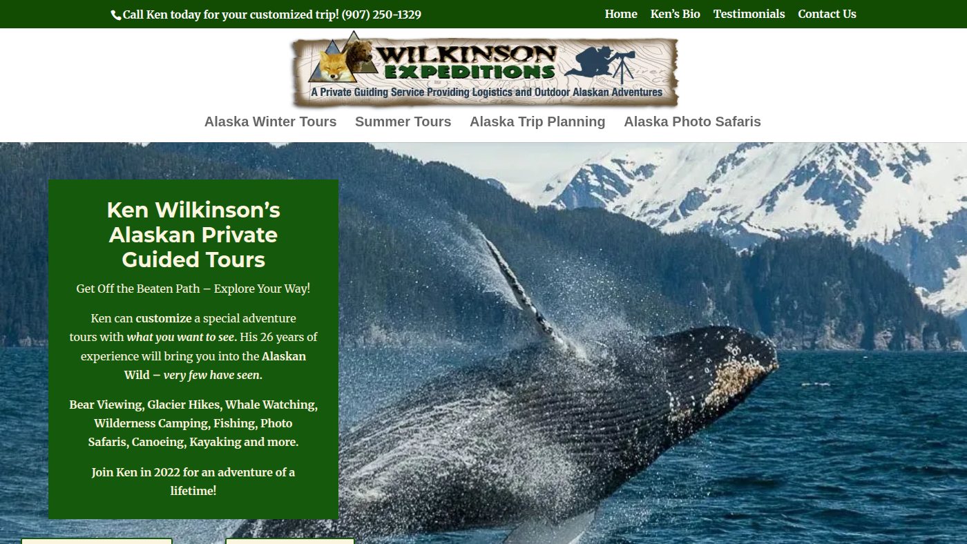 The home page of alaskatrips.com