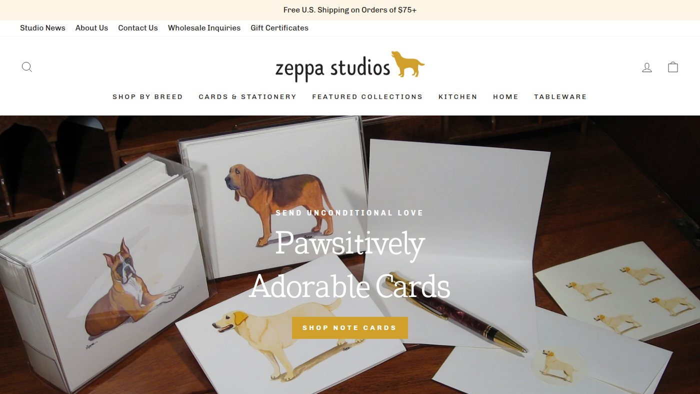 The home page of zeppastudios.com