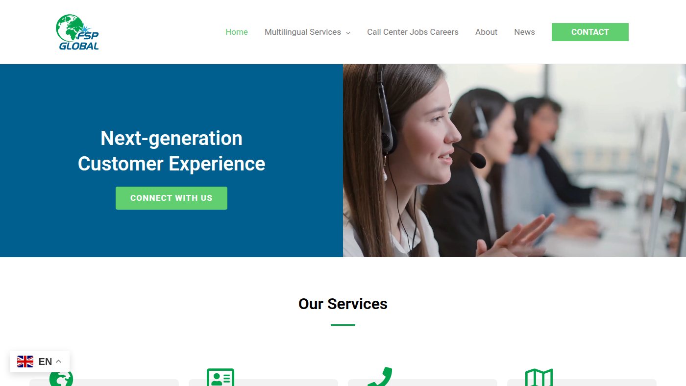 The home page of fspglobal.com