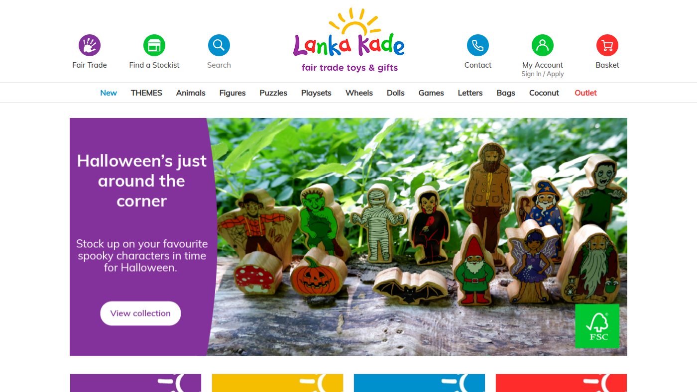 The home page of lankakade.co.uk