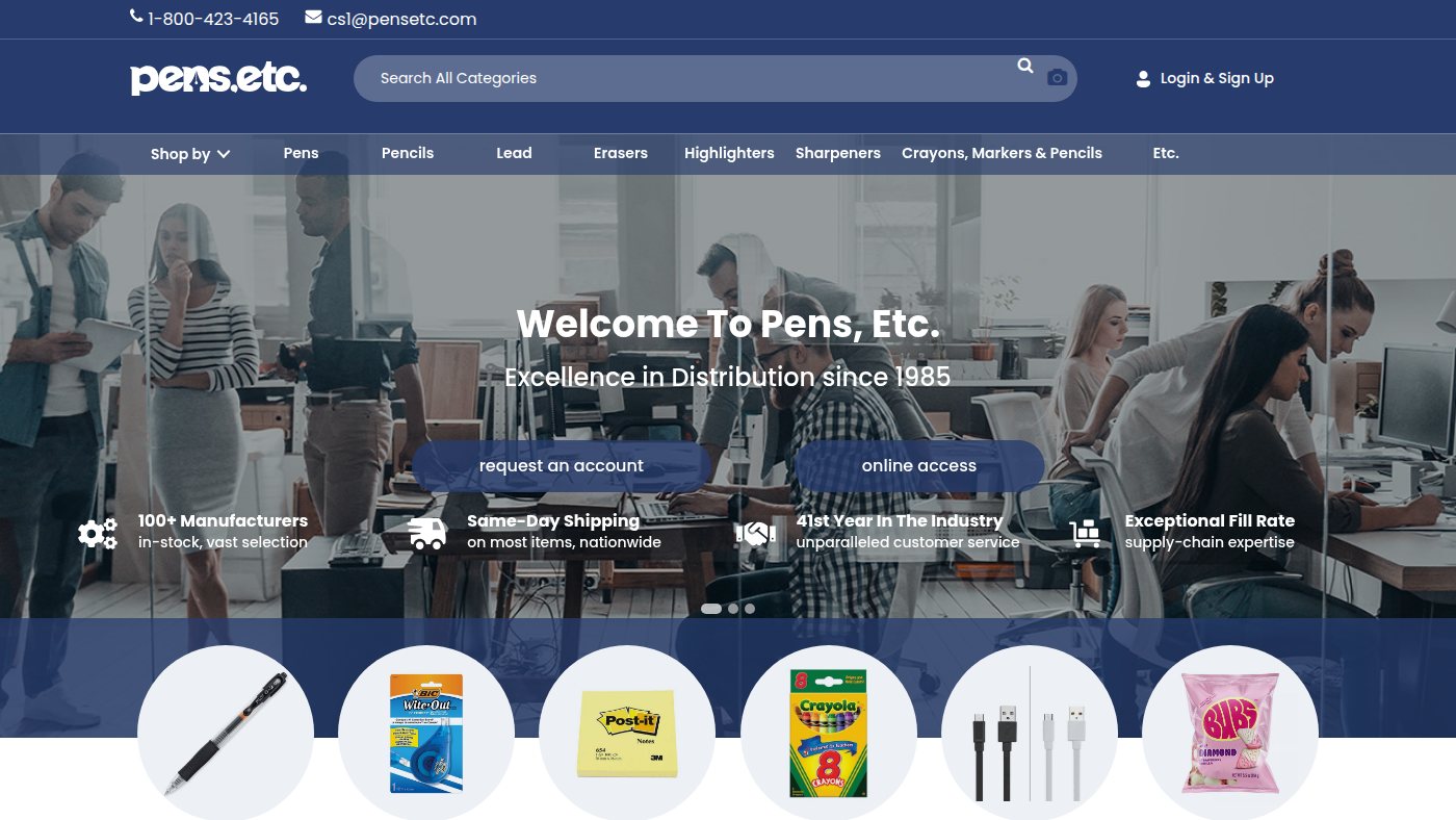 The home page of pensetc.com