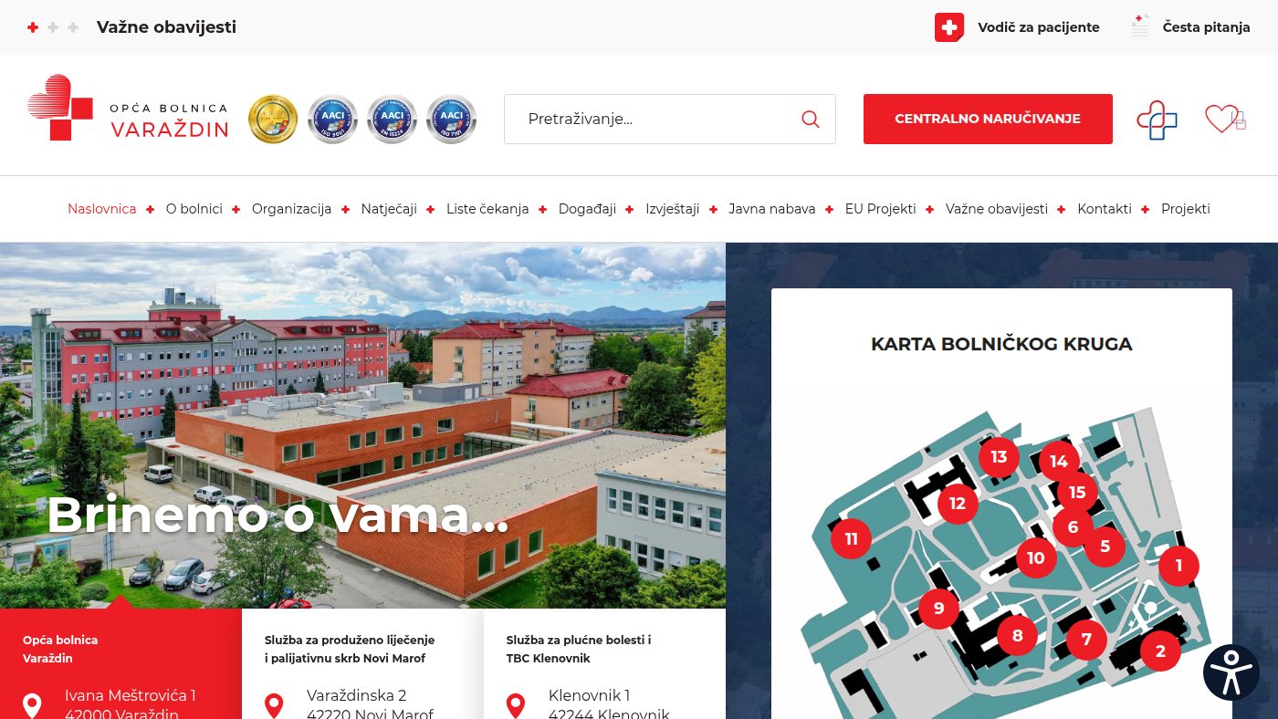 The home page of obv.hr