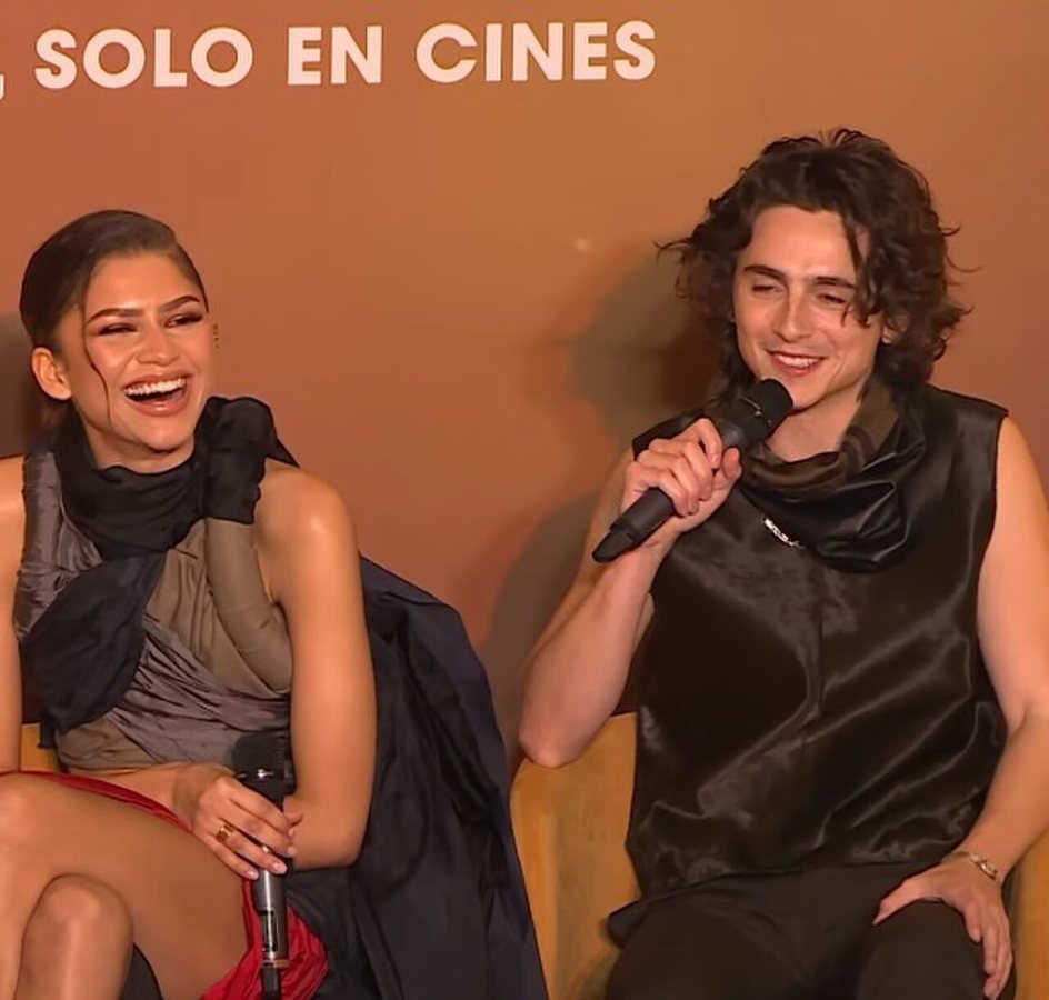 Zendaya a její spoluhráč Timothée Chalamet propagují film Duna: Část druhá v roce 2024