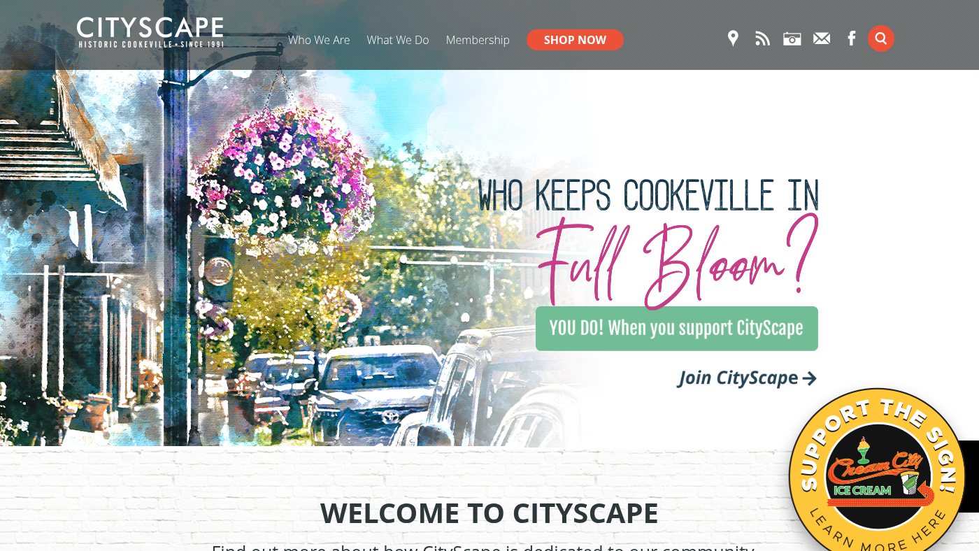 The home page of cookevillecityscape.com