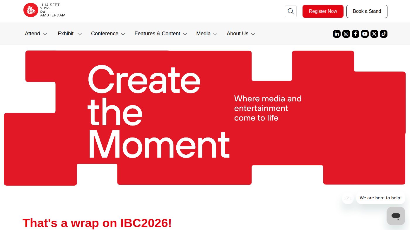 The home page of show.ibc.org