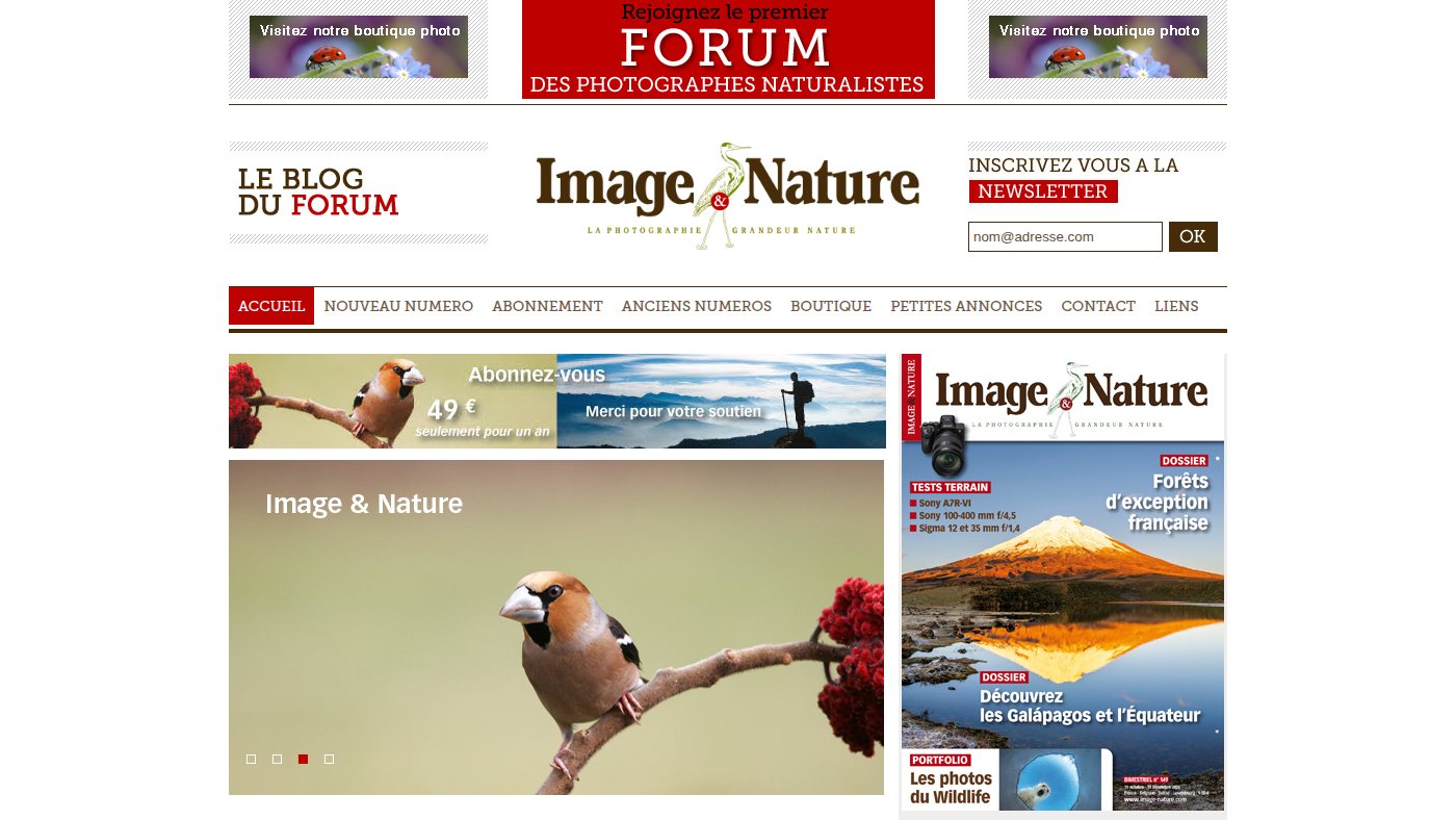 The home page of image-nature.com