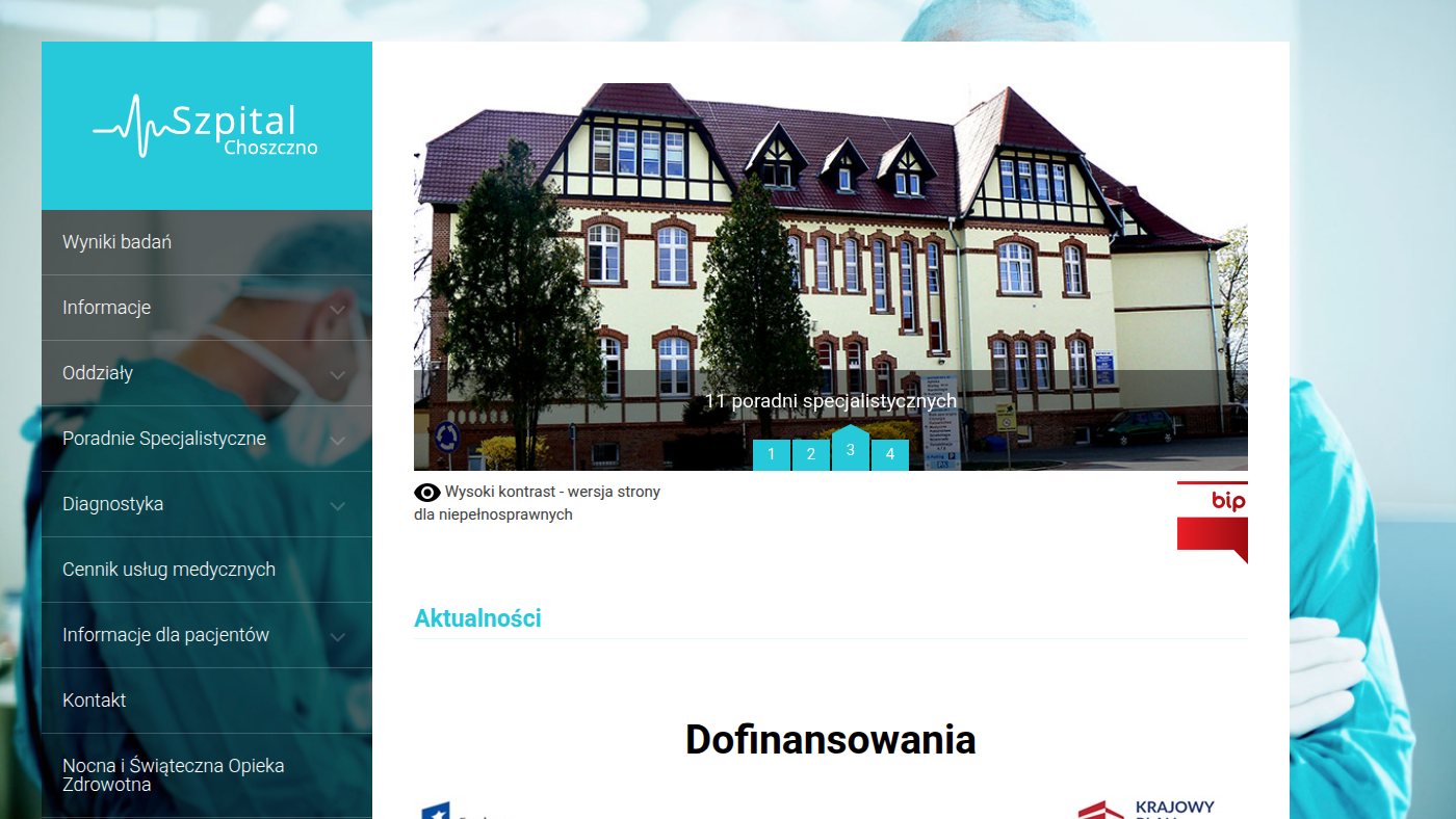 The home page of spzozchoszczno.pl