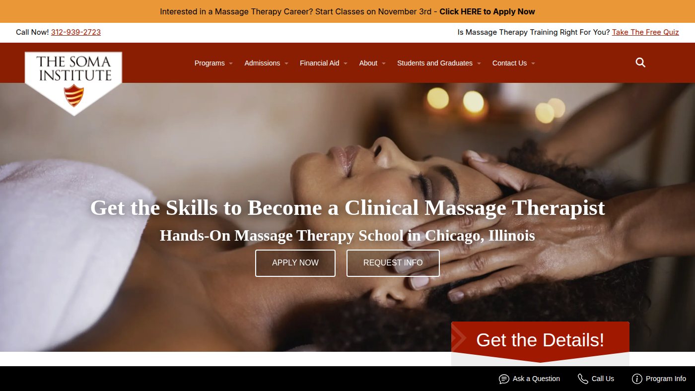 The home page of soma.edu