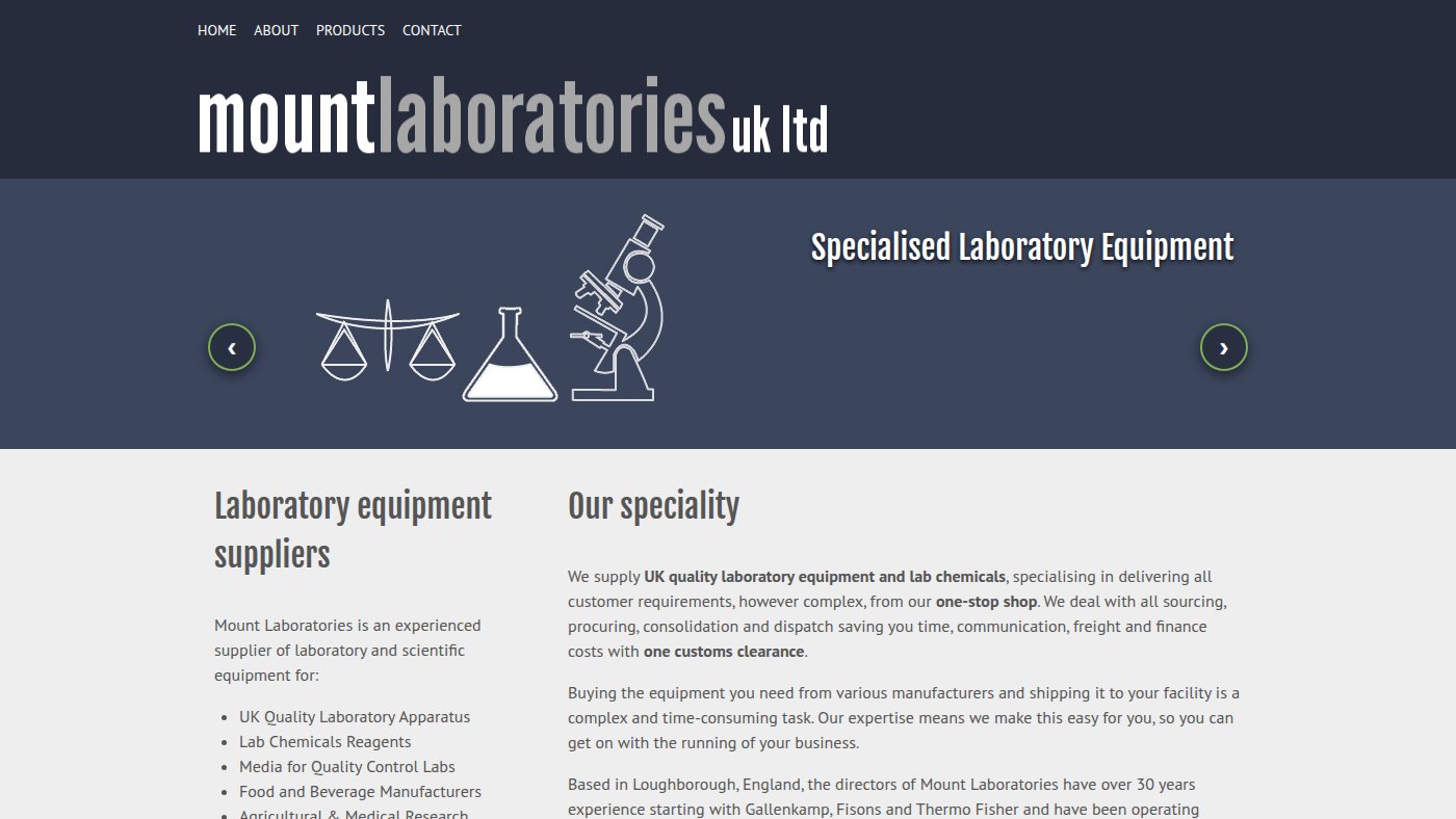The home page of mountlaboratories.com