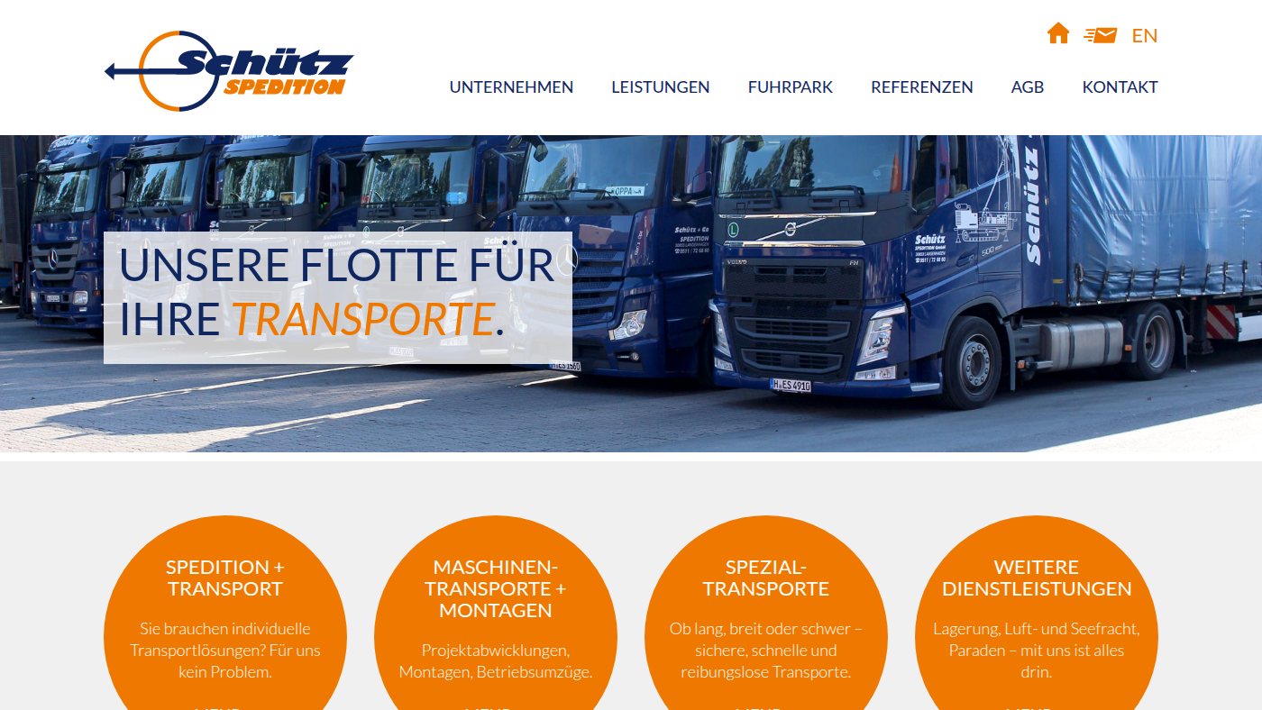 The home page of schuetz-spedition.de