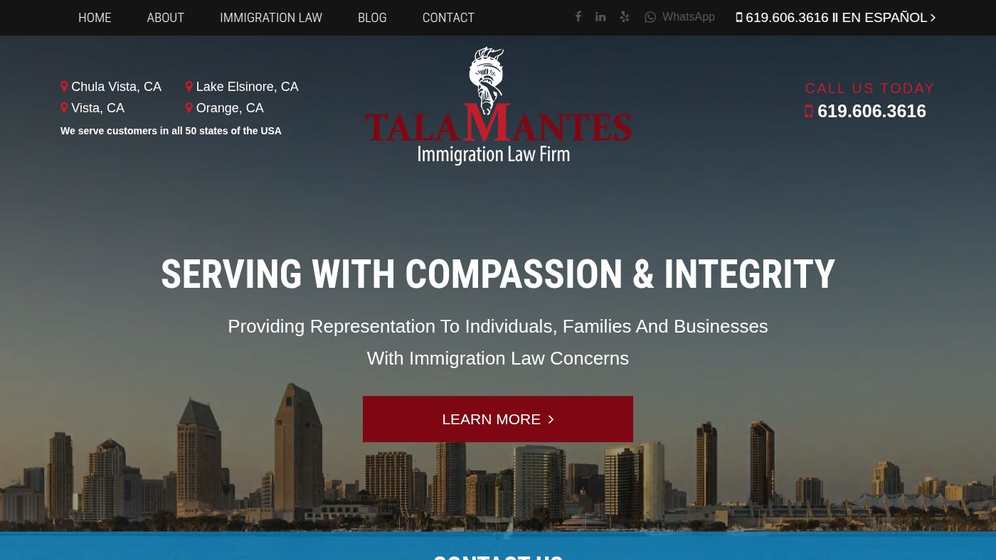 The home page of lauraimmigration.com
