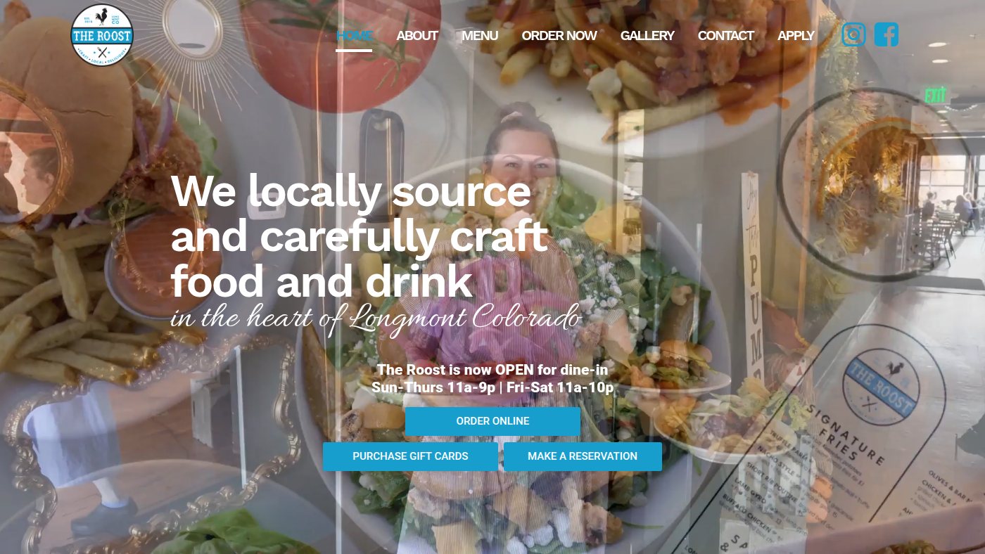 The home page of theroostlongmont.com