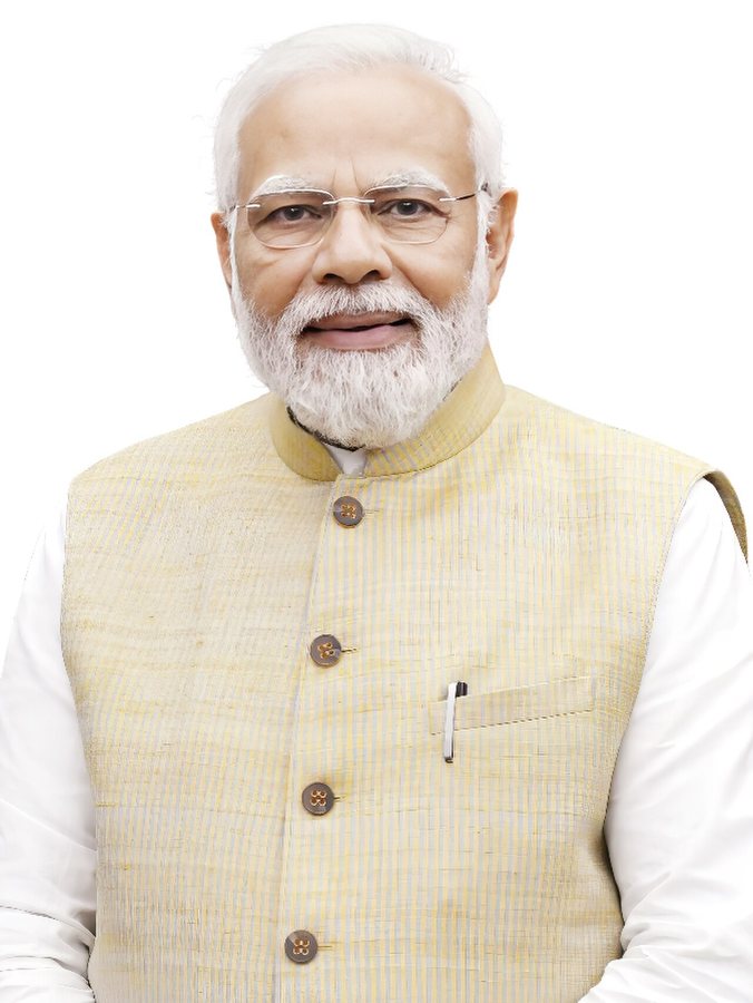 Narendra Modi, Premierminister Indiens, zugeschnittenes Passfoto im Format 3 x 4