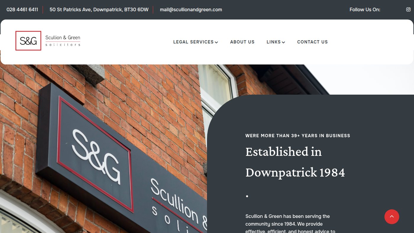 The home page of scullionandgreen.com