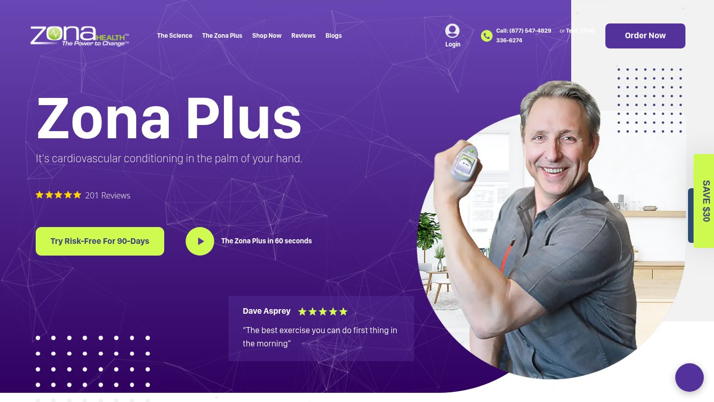 The home page of zona.com