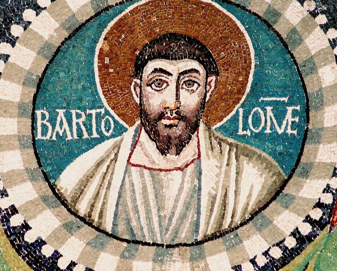 A detail of the 6th-century mosaic in the Basilica of San Vitale, Ravenna