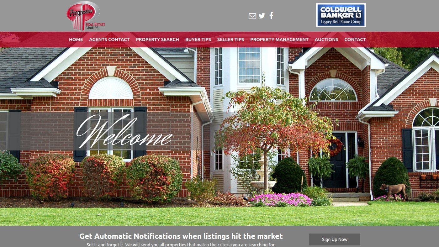 The home page of progressiverealestategroups.com