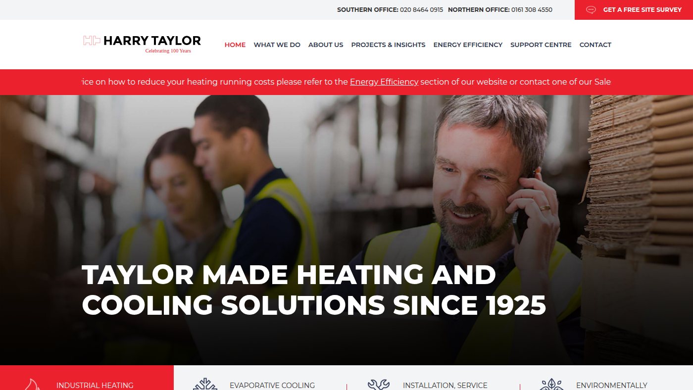 The home page of harrytaylor.co.uk
